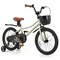 Green Metal Kids Bike with Dual Brakes, Training Wheels and Basket Perfect for Children's